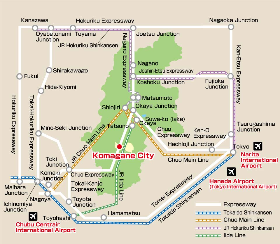 Getting Here from Major Cities in Japan - Chuo Alps Kanko ...